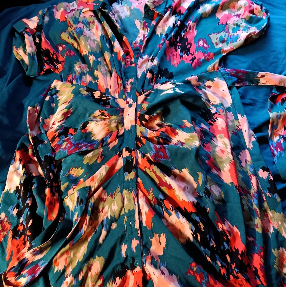 Shein 1XL Floral Multicolor Women's Knee Length Dress